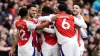 Mikel Merino celebrates scoring Arsenal’s winner (Nick Potts/PA)
