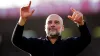 Manchester City manager Pep Guardiola celebrates after the FA Cup win at Bournemouth (Adam Davy/PA)