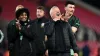 Chris Wilder celebrates with his players after Sheffield United’s win over Stoke (Nick Potts/PA)