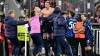 Inter’s Davide Frattesi celebrates with team-mates after scoring a last-gasp winner (Sven Hoppe/dpa via AP)