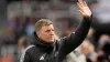 Newcastle manager Eddie Howe waves to the fans upon his return to the touchline against Ipswich (Owen Humphreys/PA)