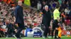 Everton manager David Moyes (centre) bemoaned an ‘offside’ goal (Peter Byrne/PA)