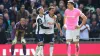 Brennan Johnson celebrates scoring for Tottenham while Southampton duo Aaron Ramsdale (left) and Jan Bednarek (right) look c