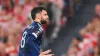 Manchester United’s Bruno Fernandes celebrates after scoring (Miguel Oses/AP)