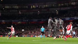 It’s the first time I’ve seen a good free-kick from Dec – Arsenal’s William Saliba